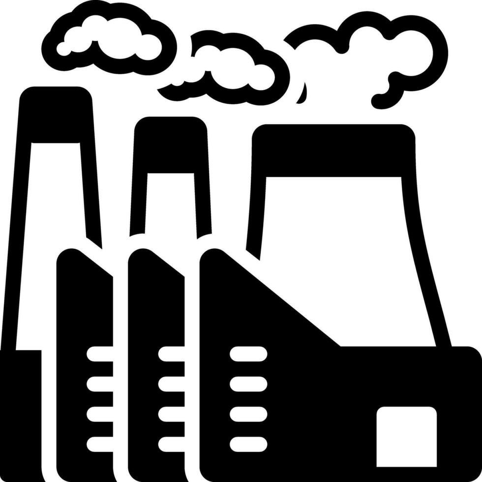 solid icon for power plant vector