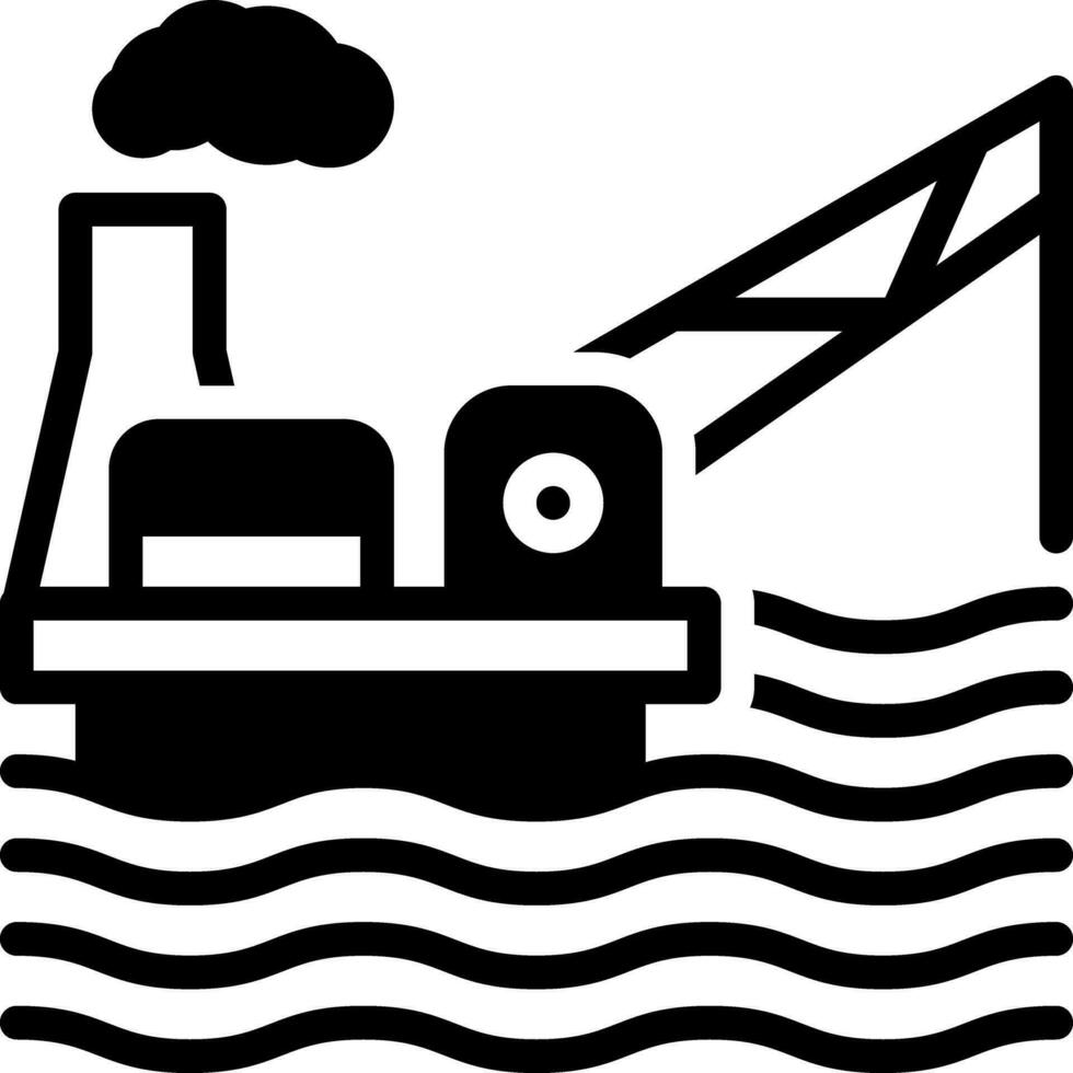 solid icon for drilling rig vector