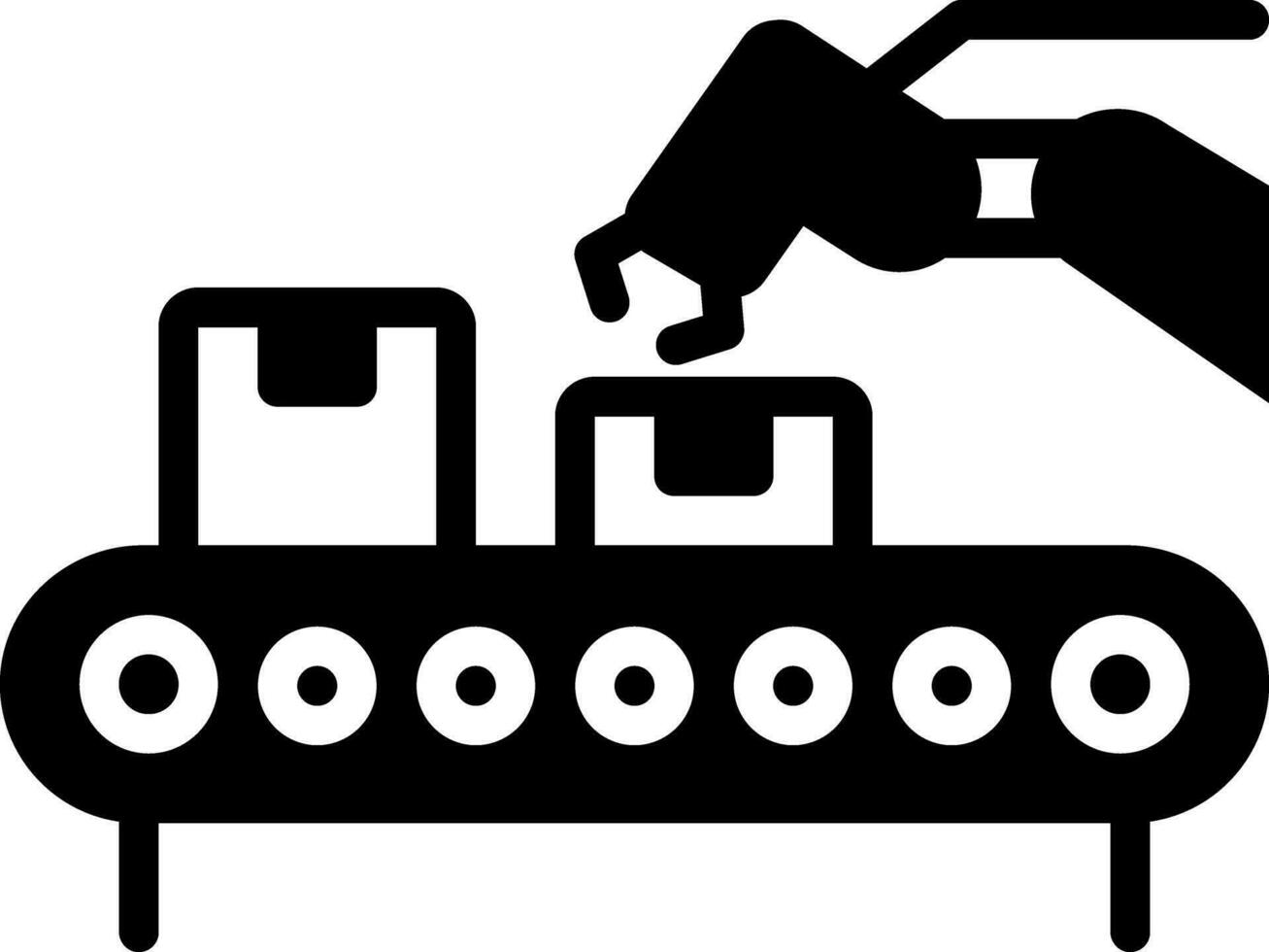 solid icon for conveyor vector