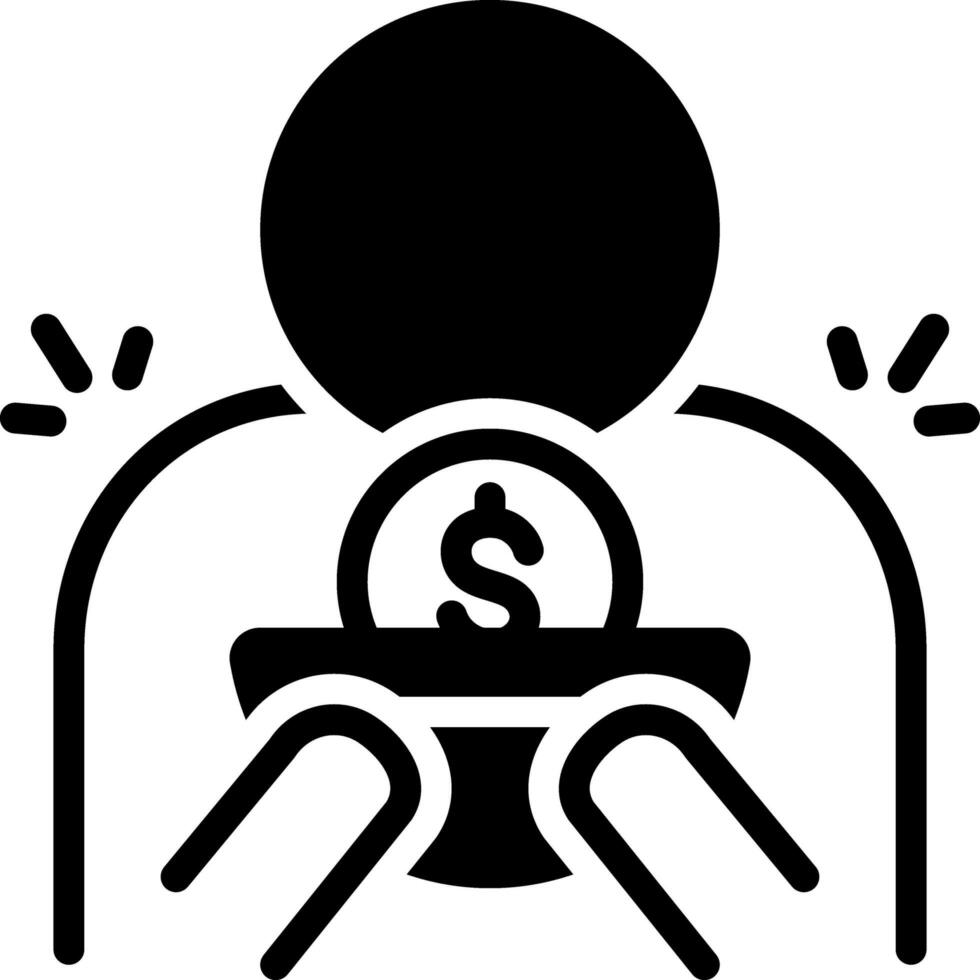 solid icon for indigent vector