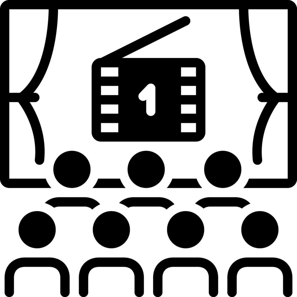 solid icon for cinema vector