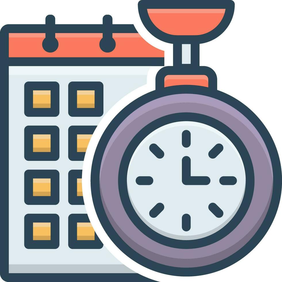 color icon for time planning vector