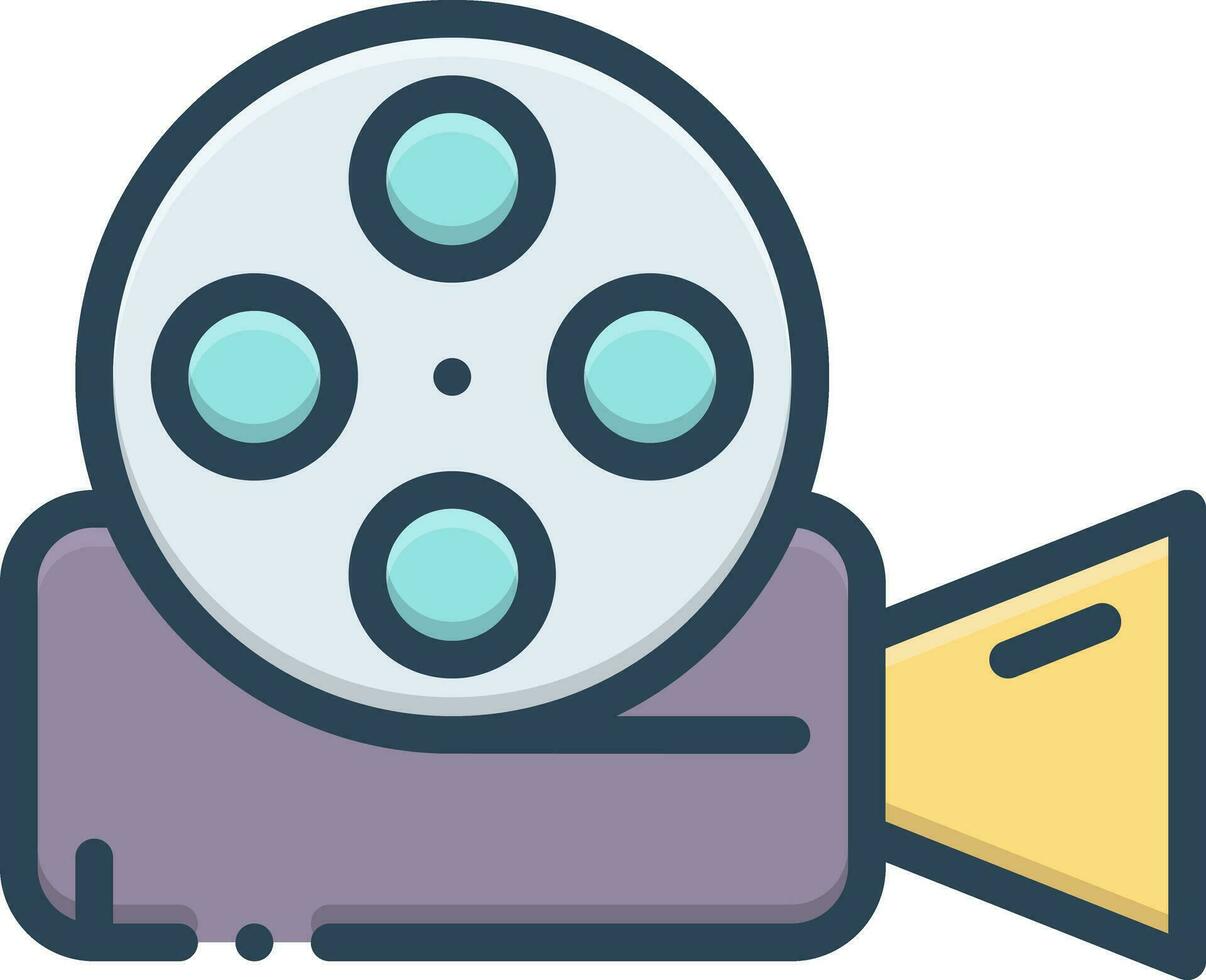 color icon for video reel vector