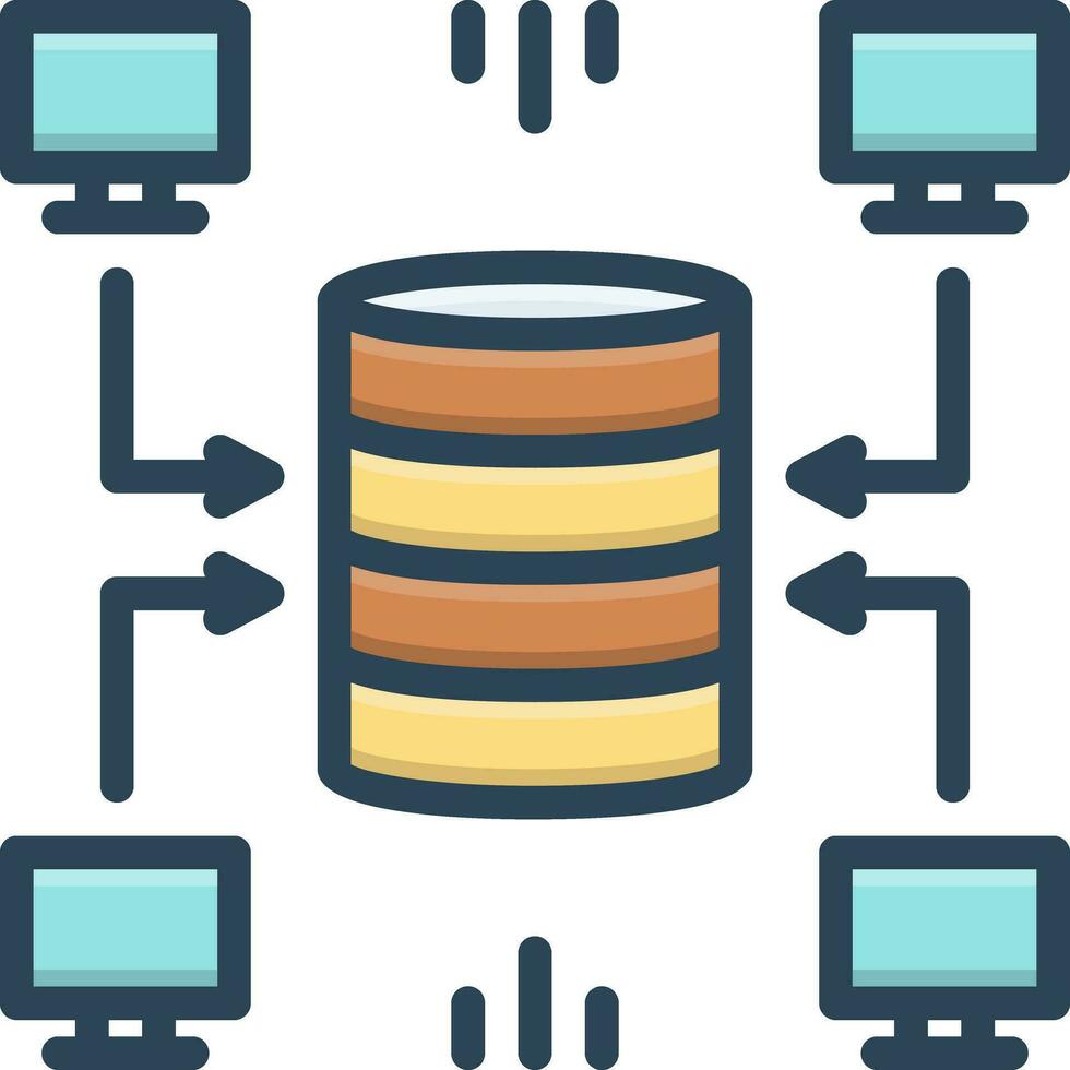 color icon for data warehouse vector