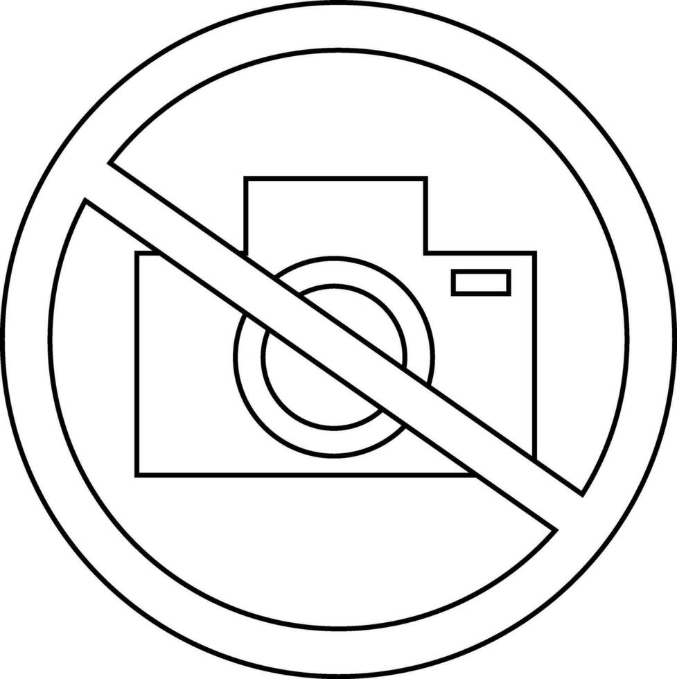 Icon of no camera use or no photo sign. vector