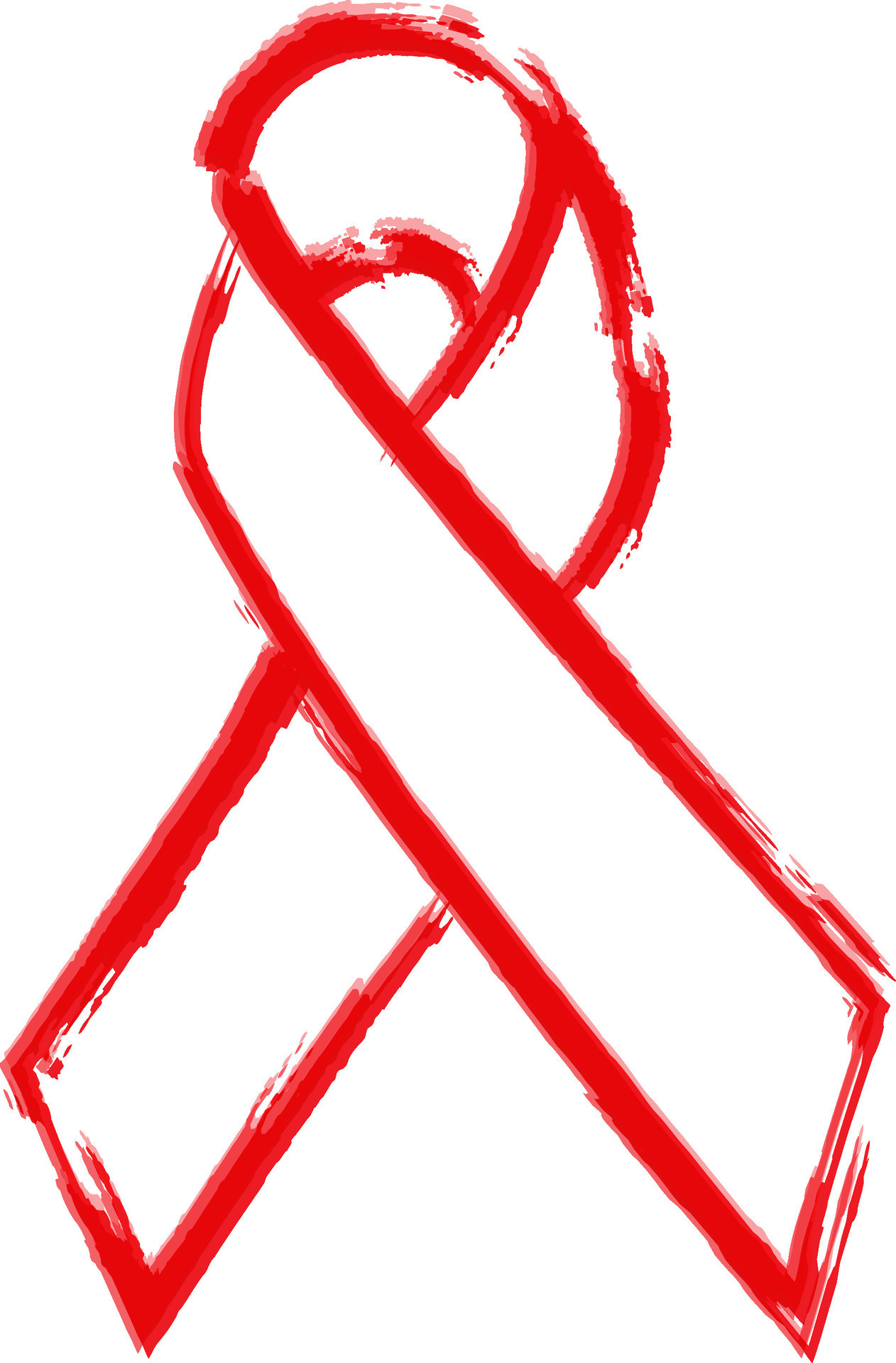 Red awareness ribbon made by brush stroke. 24930838 Vector Art at Vecteezy