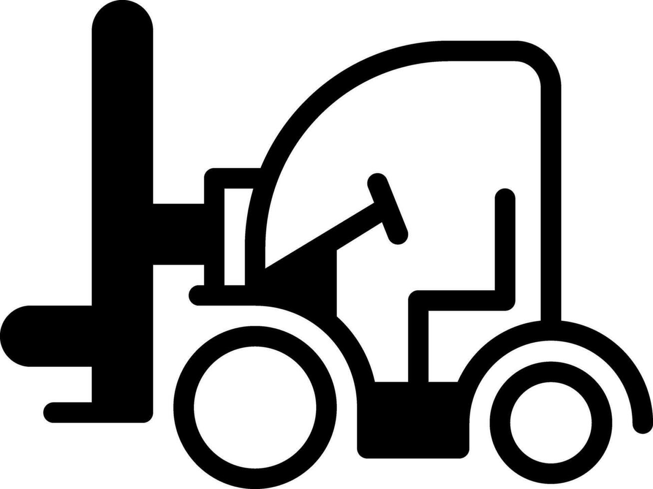 solid icon for forklift vector