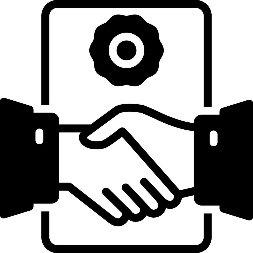 solid icon for deal agreement vector