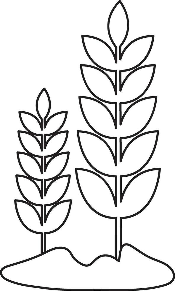 Plant icon with soil in isolated with stroke style. vector