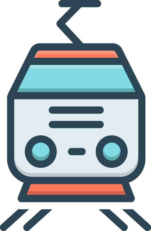 color icon for tram vector