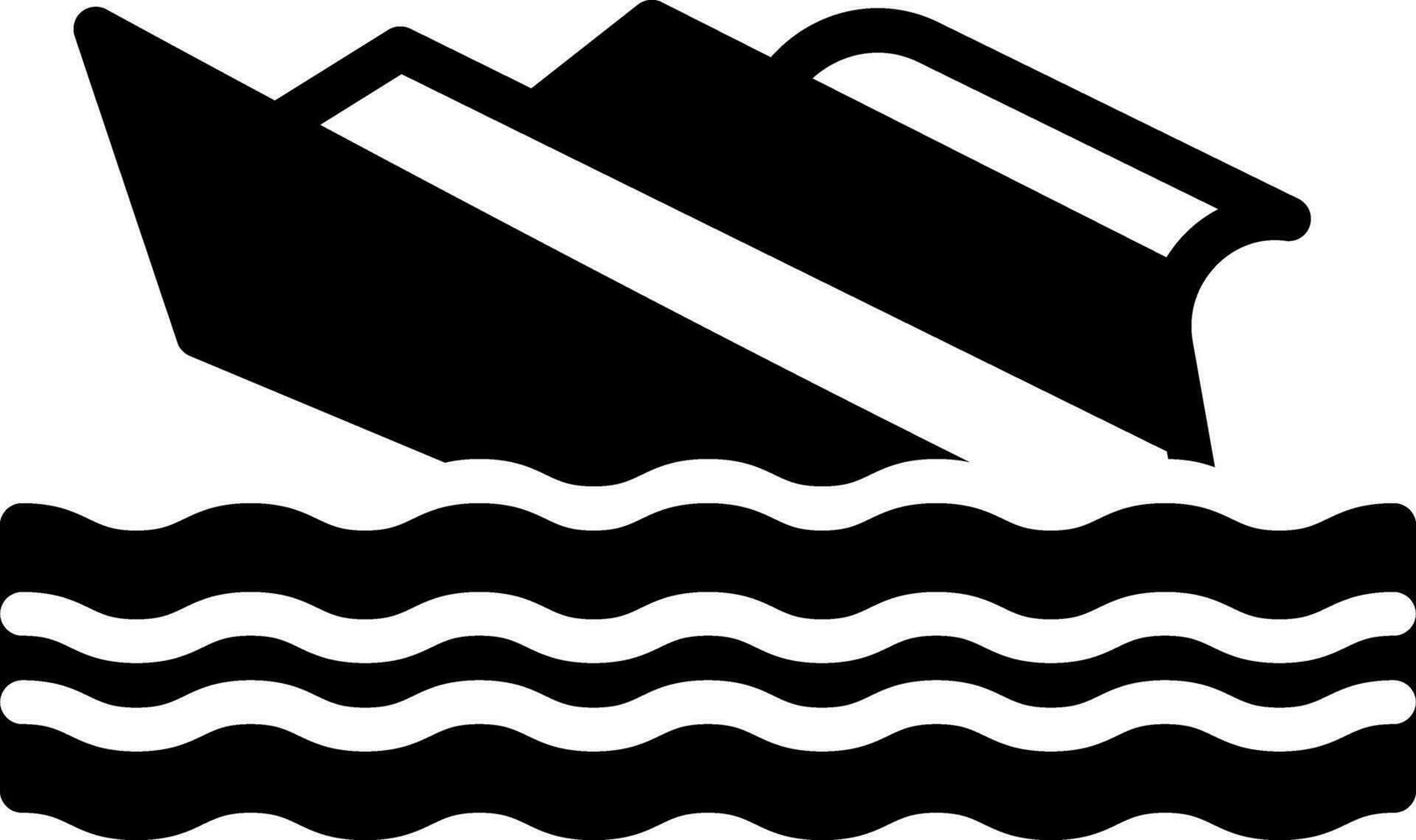 solid icon for shipwreck vector