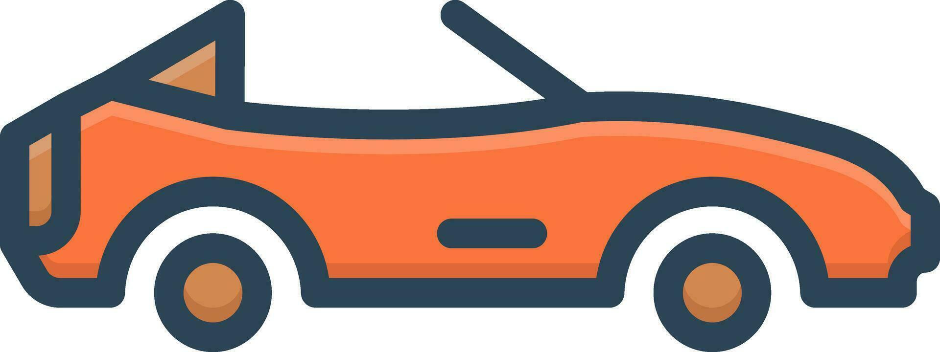 color icon for cabriolet vector
