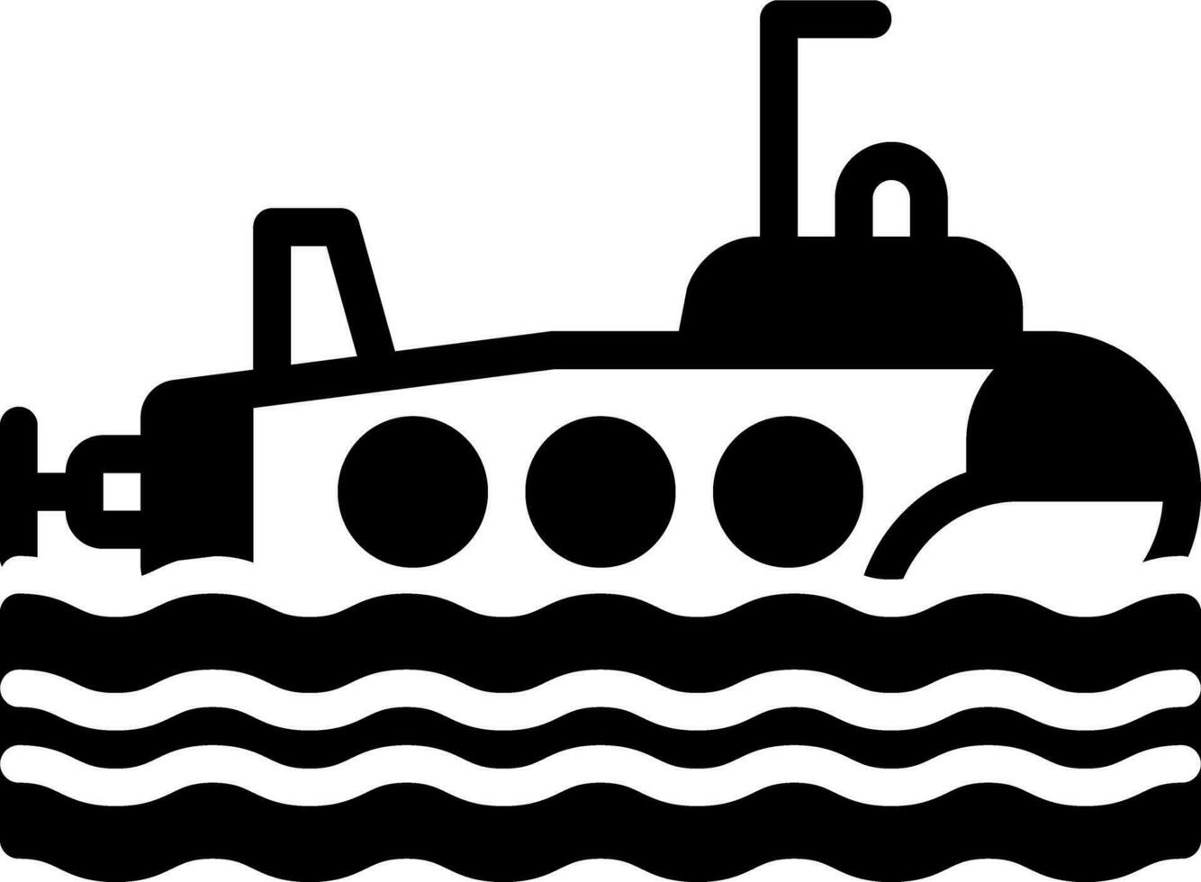 solid icon for submarine vector