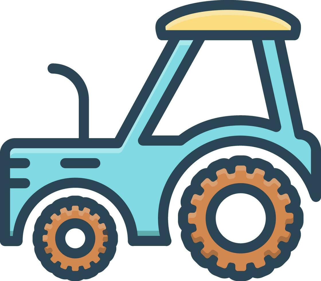 color icono para tractor vector