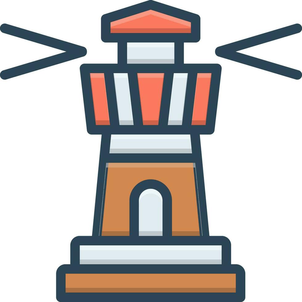 color icon for lighthouse vector
