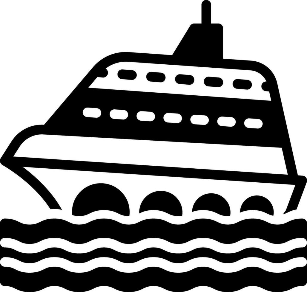 sólido icono para crucero vector