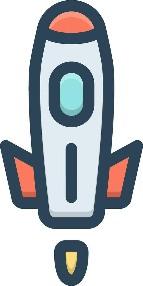 color icon for rocket vector