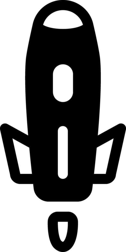 solid icon for rocket vector