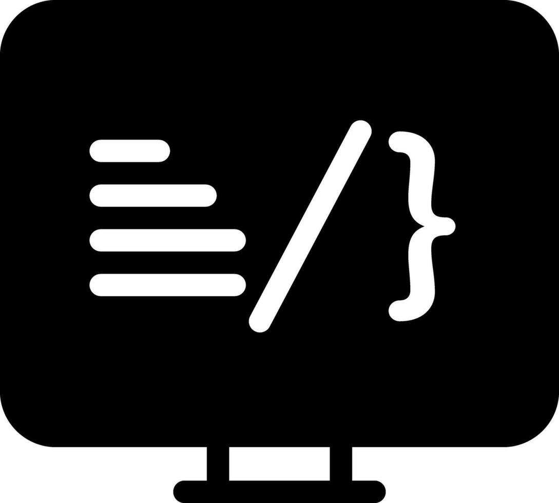 sólido icono para codificación vector