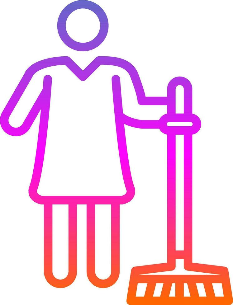 Charwoman Vector Icon Design