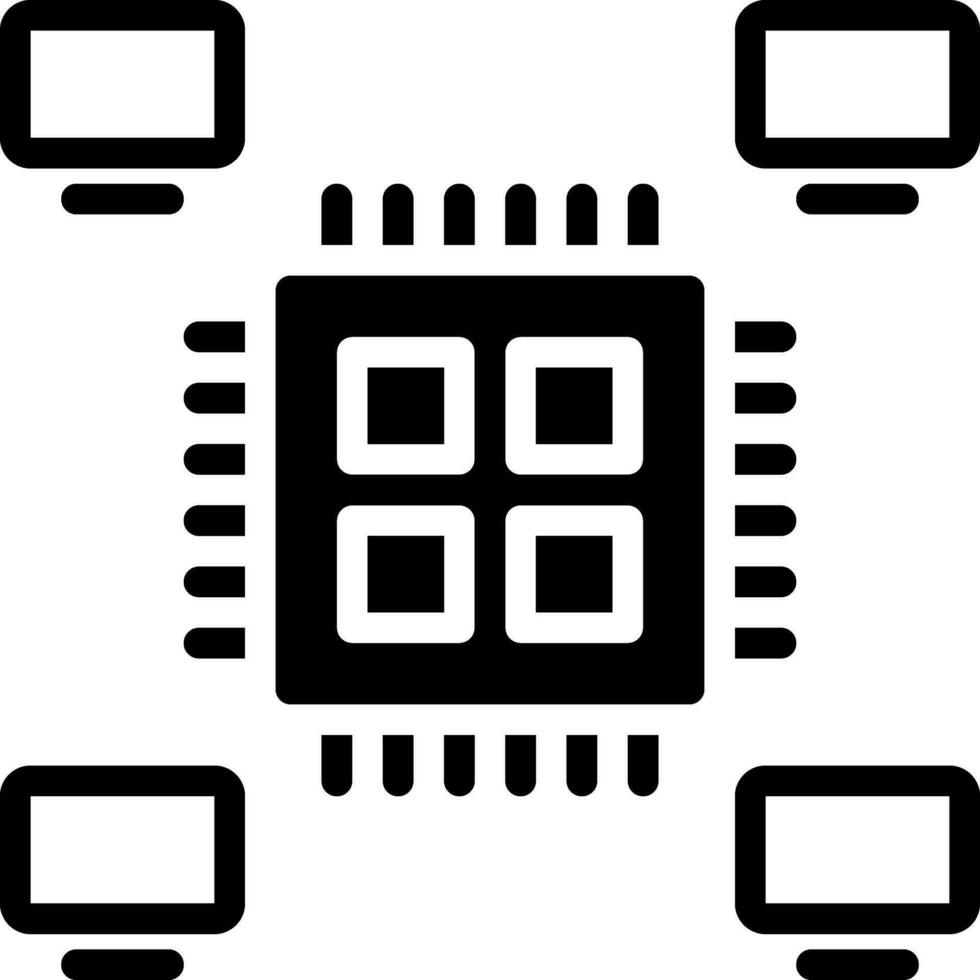 solid icon for multiprocessing vector