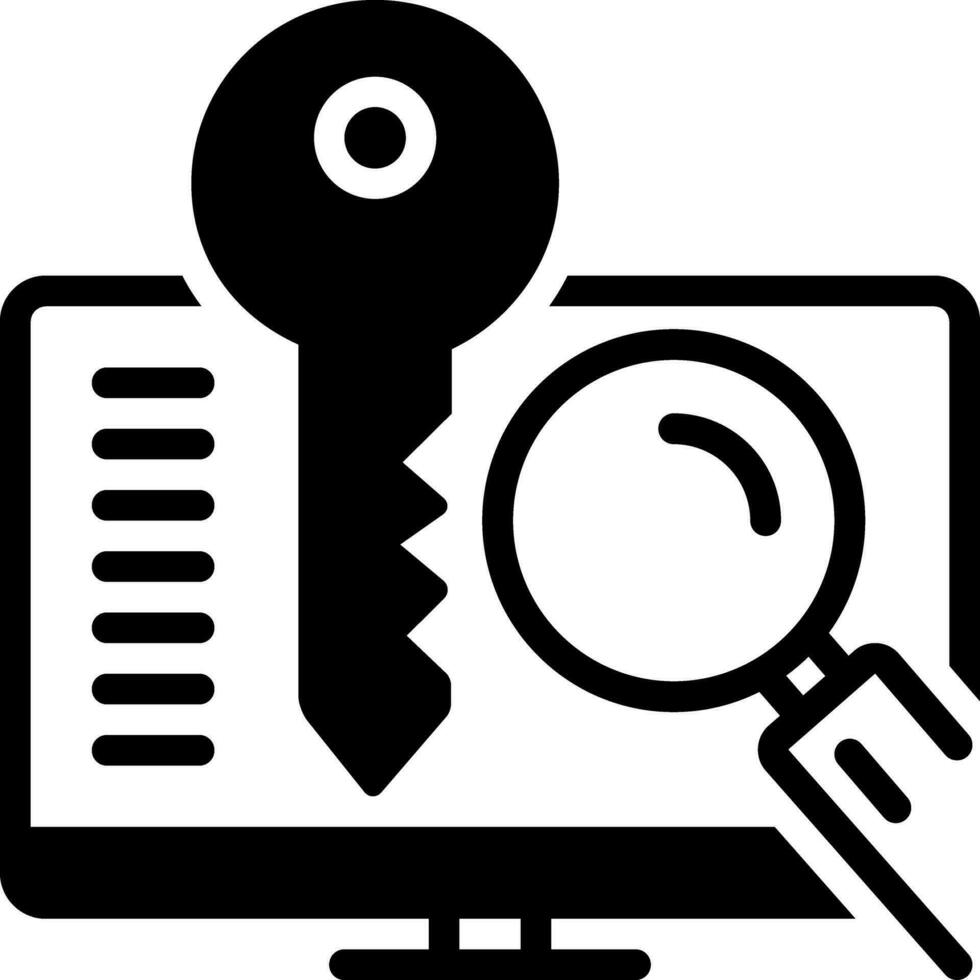 solid icon for keylogger vector