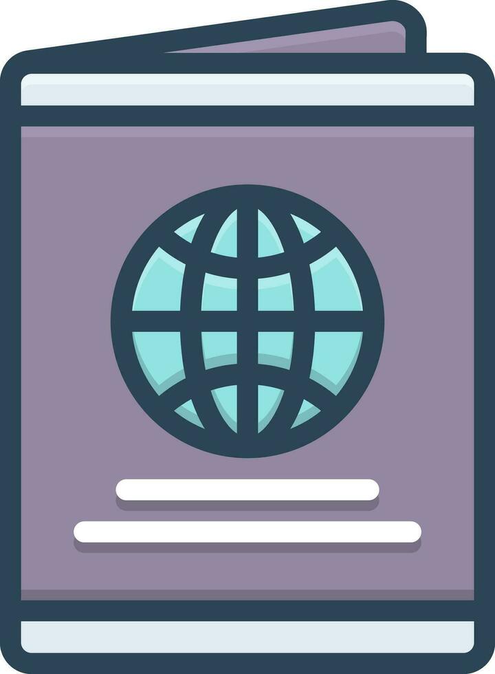 color icono para pasaporte vector