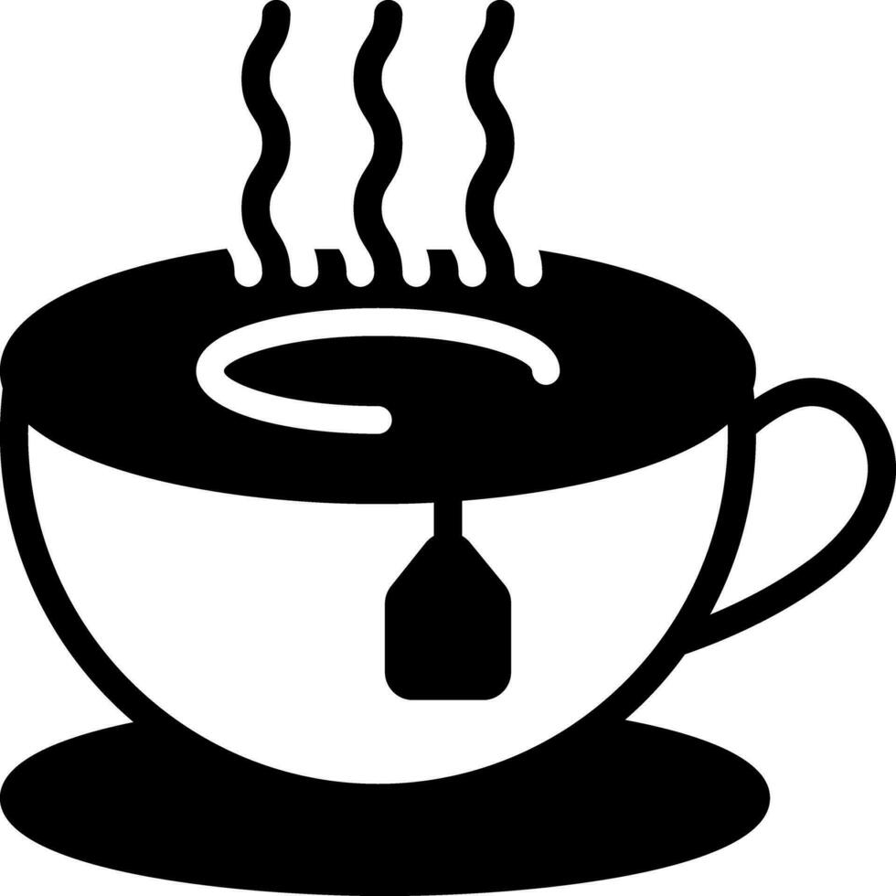 sólido icono para té vector