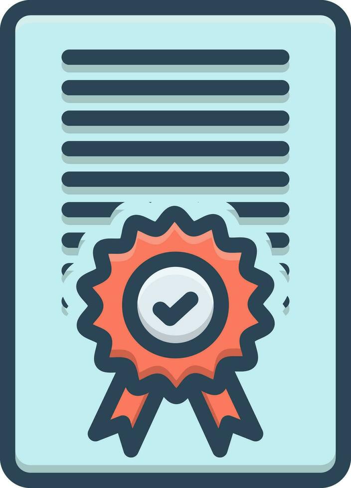 color icon for accreditation vector