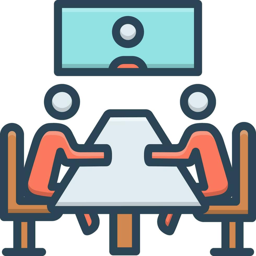 color icon for meeting vector