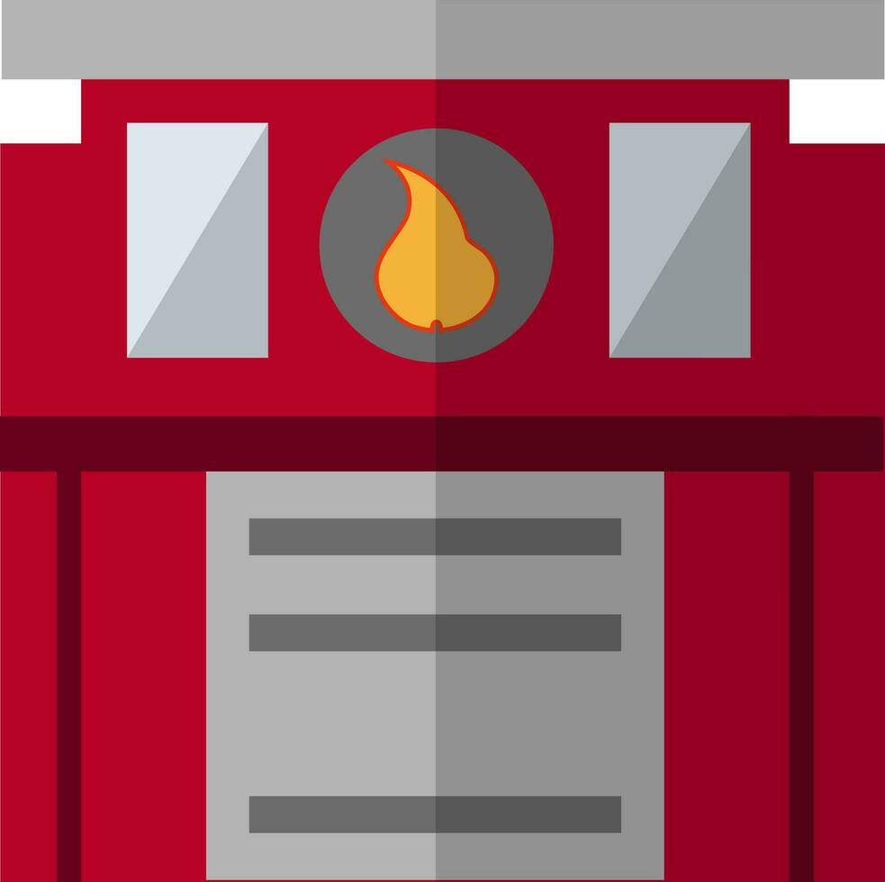Icon of fire station in flat style. vector
