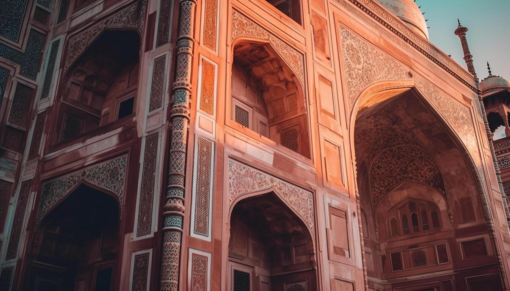 Ancient tomb built with sandstone and marble generated by AI photo