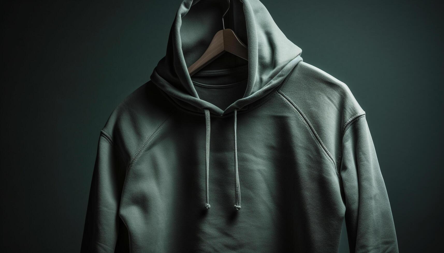 Hooded jacket on mannequin, spooky and mysterious generated by AI photo