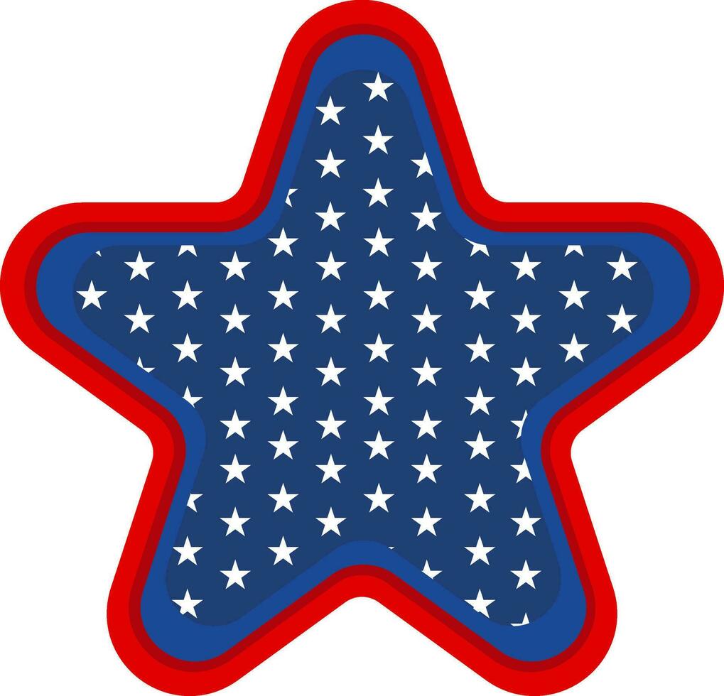 Star in American Flag colors. vector