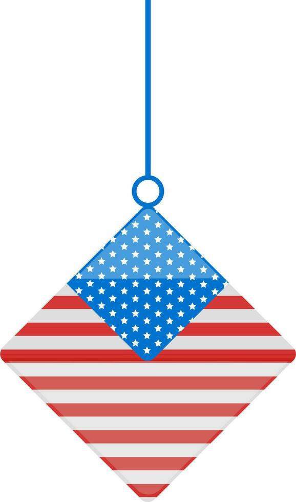 American Flag colors hanging decoration element. vector