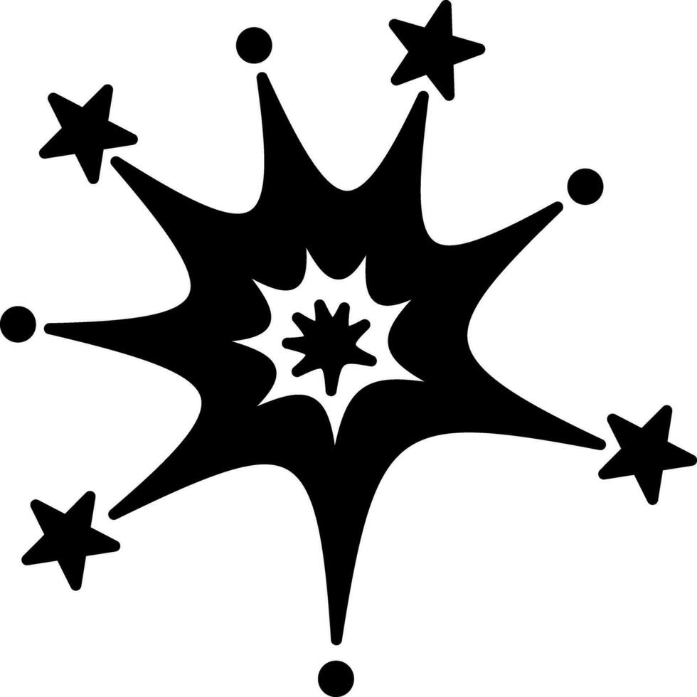 solid icon for firework vector