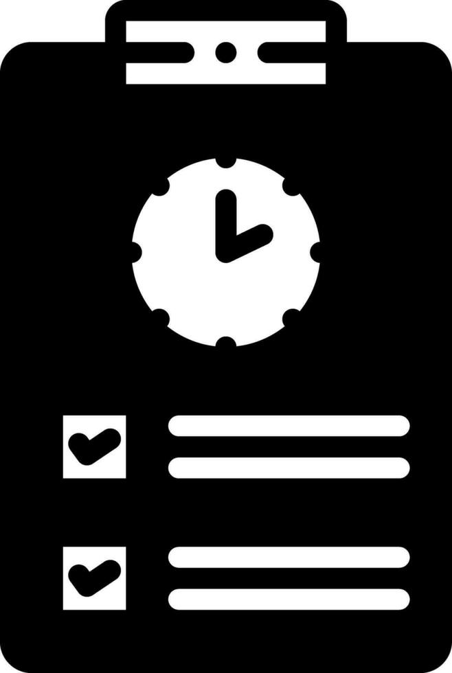 solid icon for timesheet vector