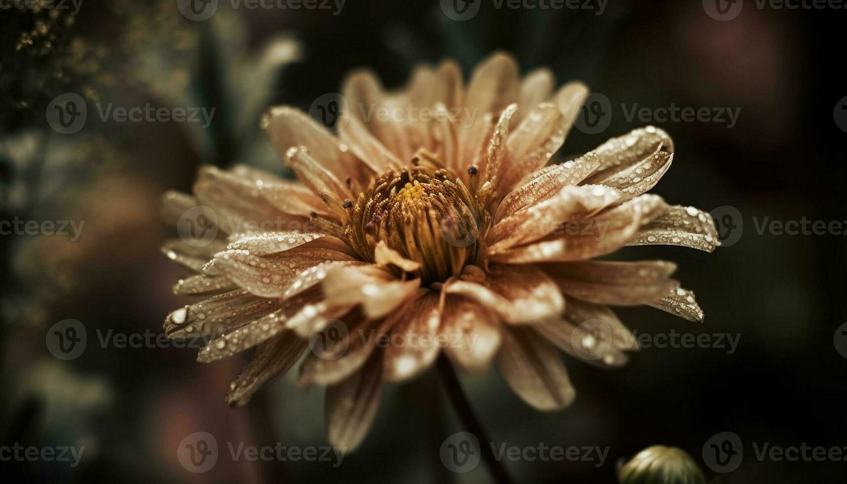 Beauty in nature dew drops on daisy generated by AI photo