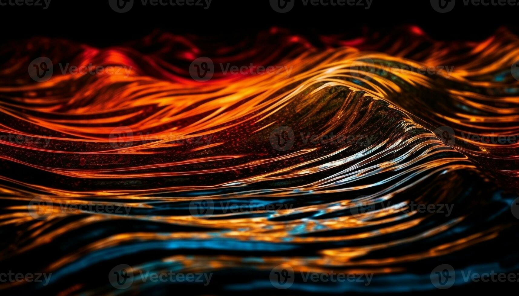 Glowing gold spiral, wet with vibrant colors generated by AI photo