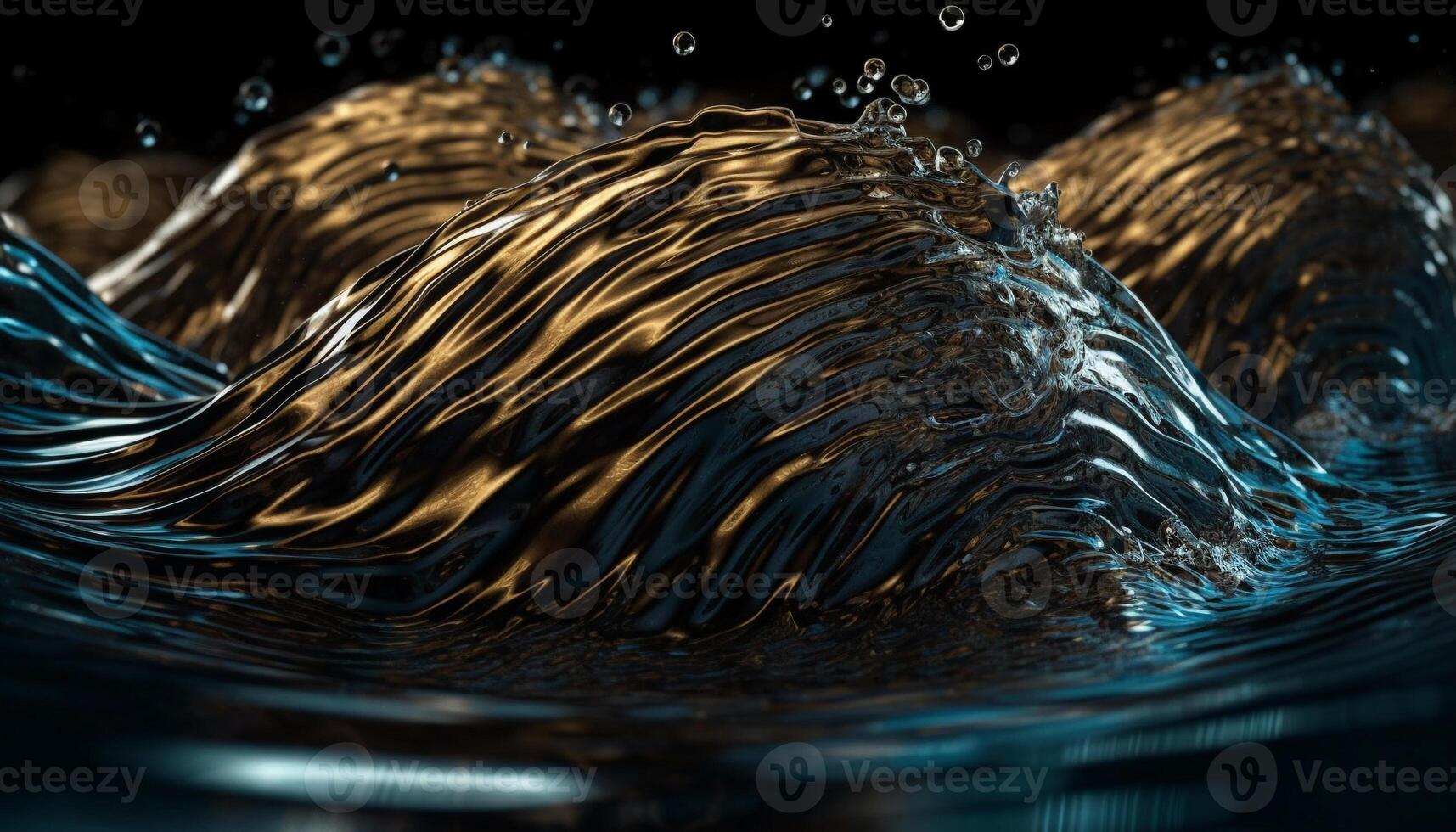 transparente agua gotas crear fascinante ola modelo generado por ai foto