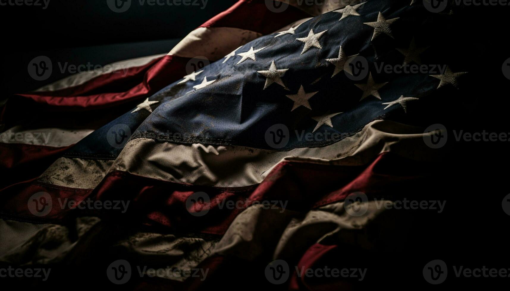 Patriotic celebration with American flag backdrop generated by AI photo