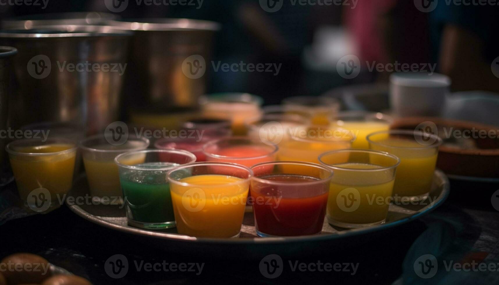 Vibrant cocktails adorn the bar at night generated by AI photo