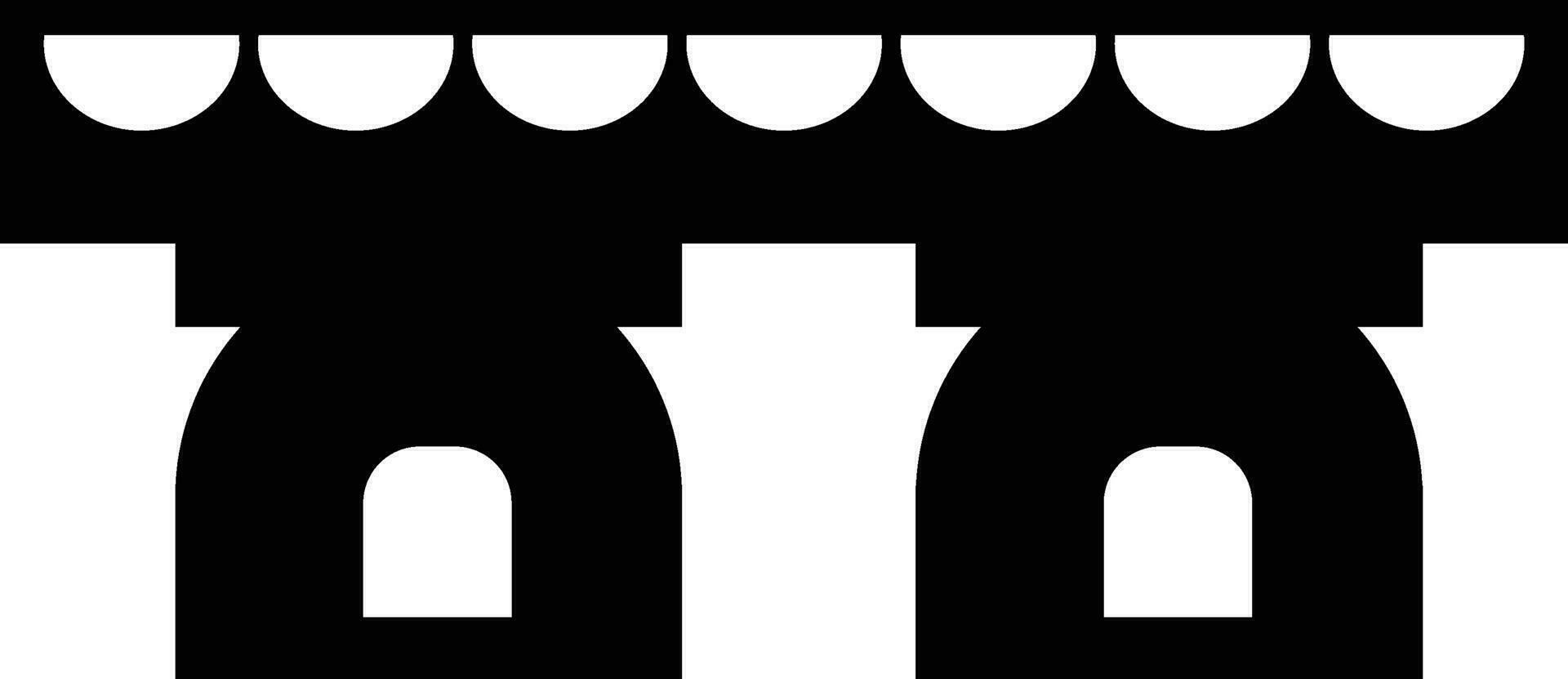 Pictogram of bridge on two pillar in black color vector