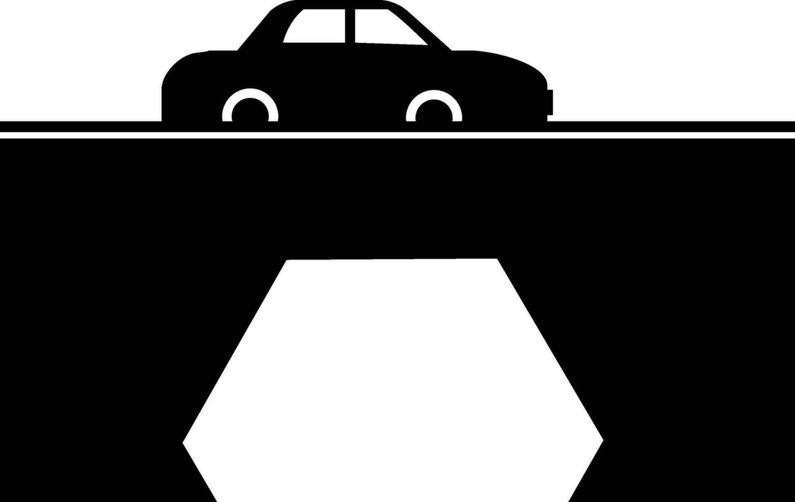 coche paso por en negro color túnel puente. vector