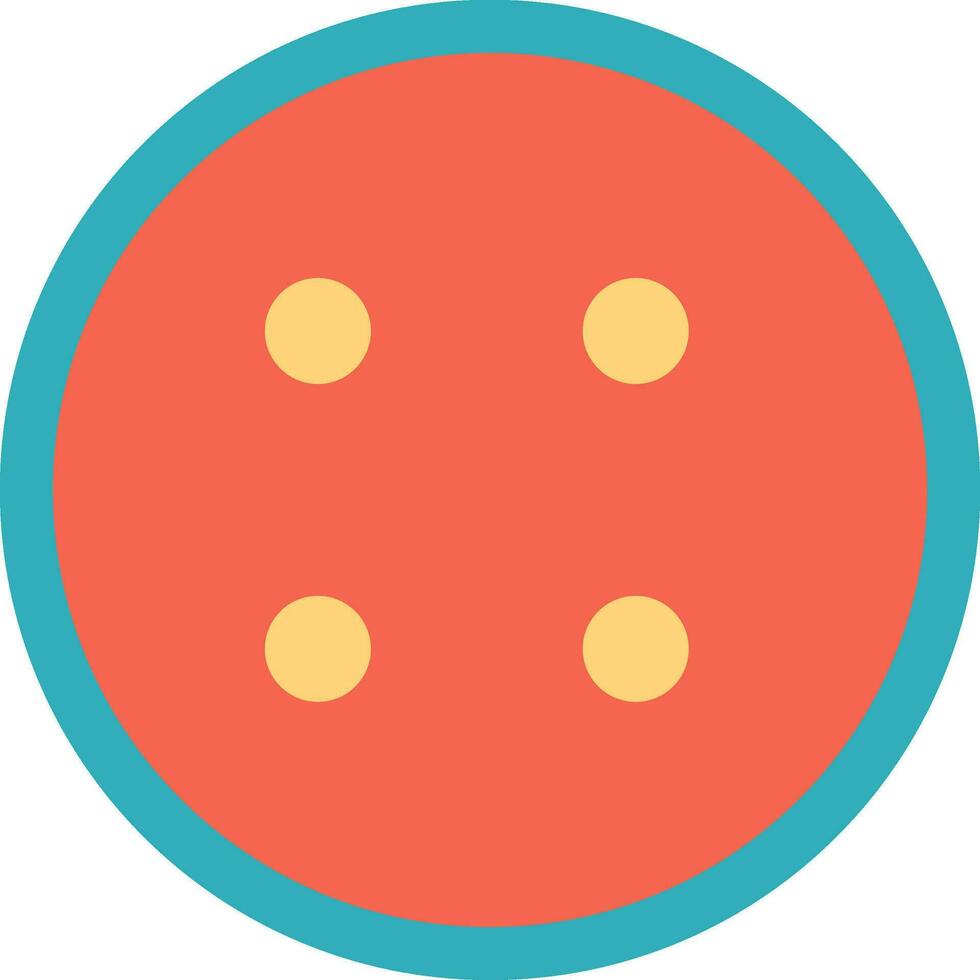 Yellow dots decorated orange and blue button. vector
