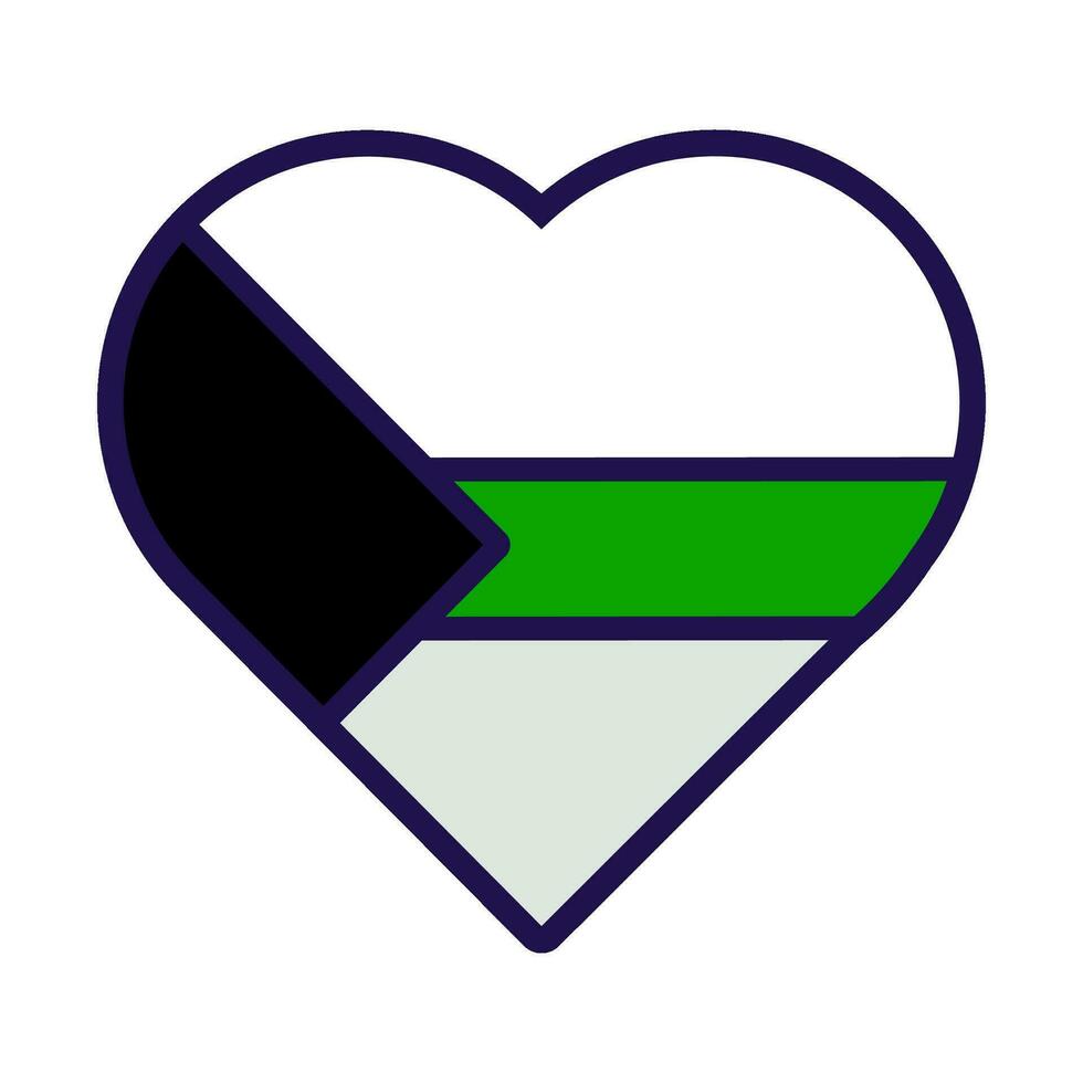 contorno bandera corazón demiromántico orgullo icono vector