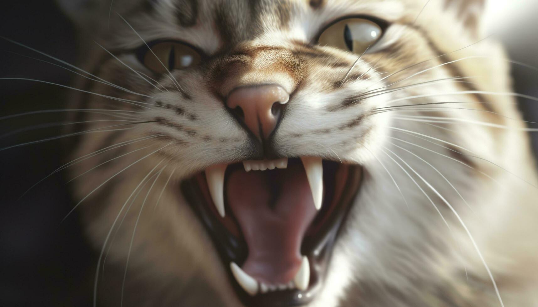 Angry Face Cat On A Table With Big Backgrounds