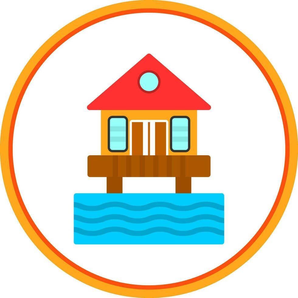 Beach hut Vector Icon Design