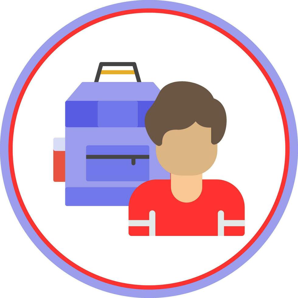 Backpacker Vector Icon Design