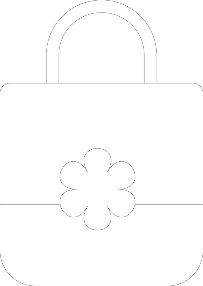 Stylish shopping bag decorated with flower. vector
